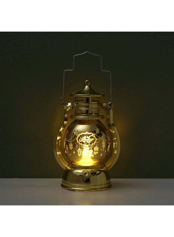 Home Care Ramadan Mubarak LED Hanging Lantern | Premium Islamic Decorative Lamp (Warm Light, Gold) 12.5 x 7.7 x 5.8 cm - Image 1